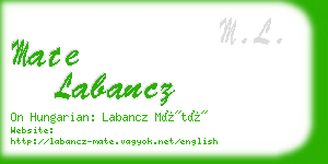 mate labancz business card